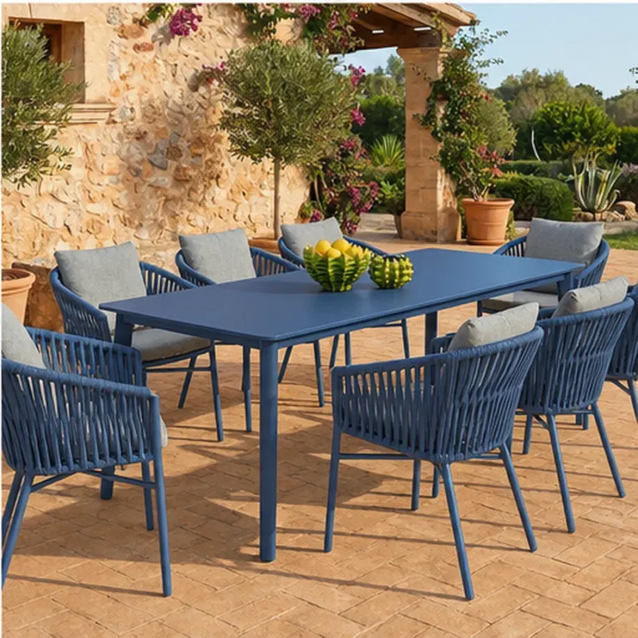 Diva 8 Seater Dining Table – Anthracite - Blue AI