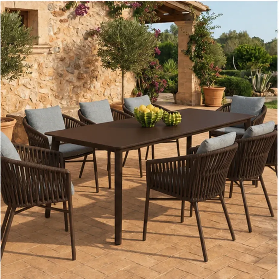 Diva 8 Seater Dining Table – Anthracite - Dark Brown AI