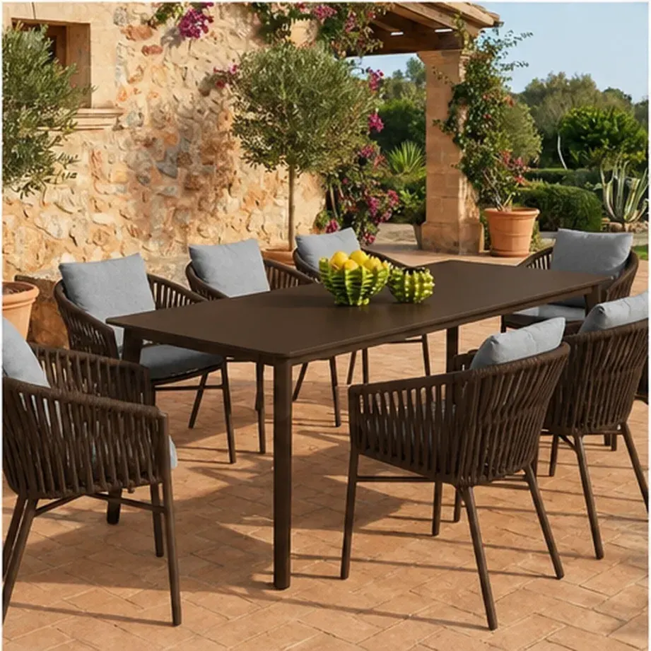 Diva 8 Seater Dining Table – Anthracite - Dark Brown AI