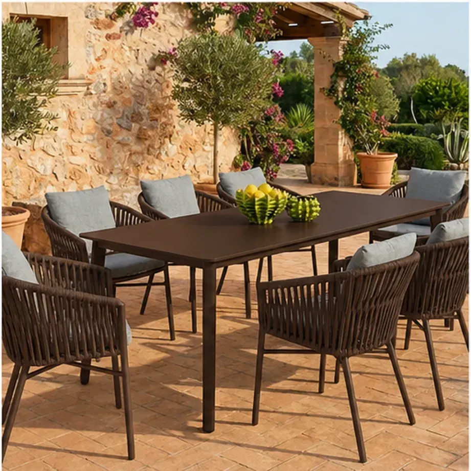 Diva 8 Seater Dining Table – Anthracite - Dark Brown AI