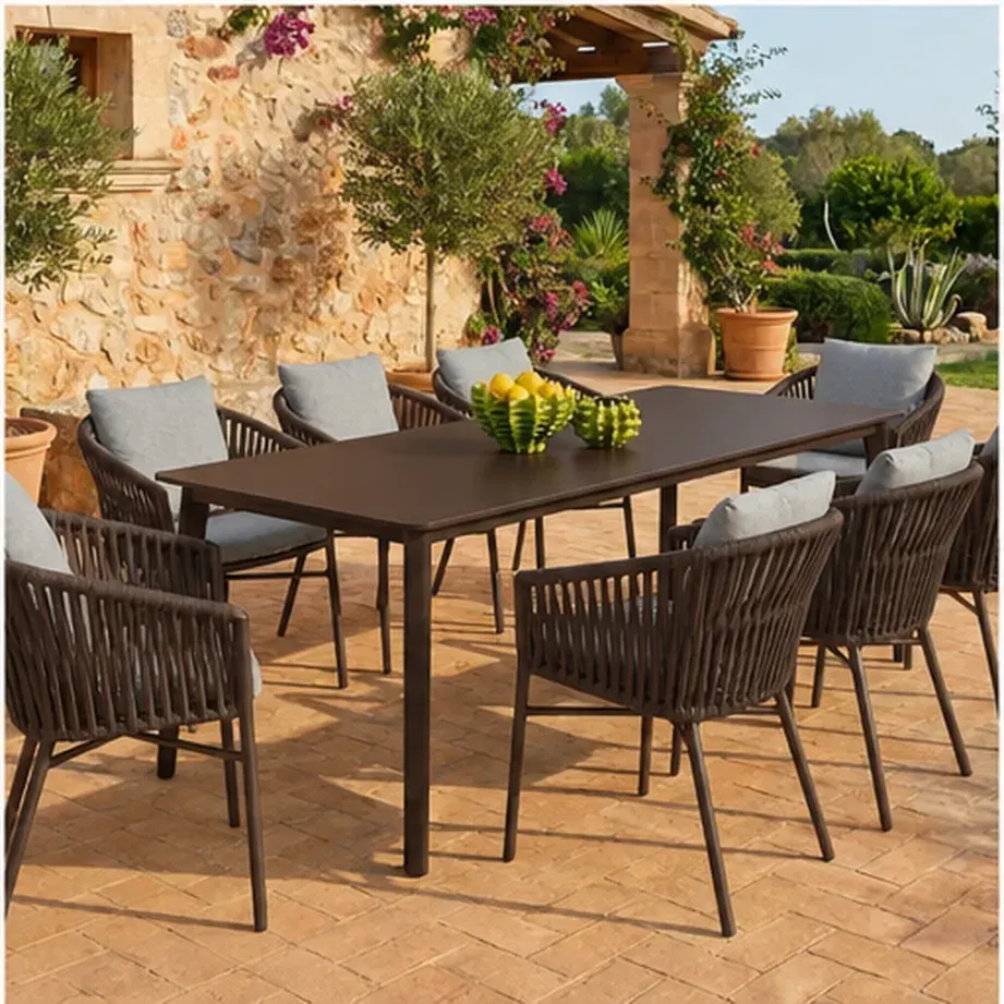 Diva 8 Seater Dining Table – Anthracite - Dark Brown AI