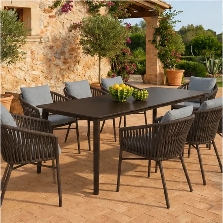 Diva 8 Seater Dining Table – Anthracite - Dark Brown AI