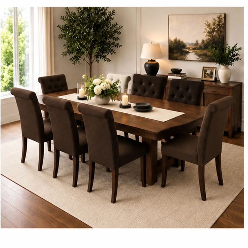 Dominic 8 seater Dining Suite - Dark Brown AI