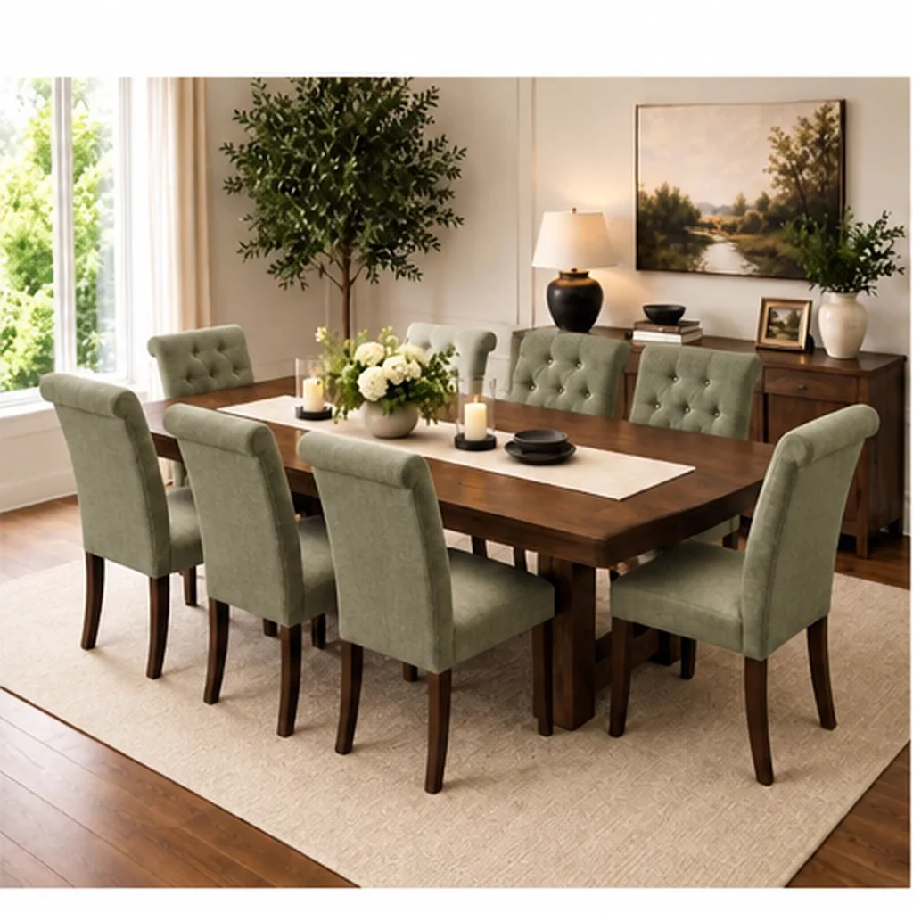 Dominic 8 seater Dining Suite - Sage Green AI