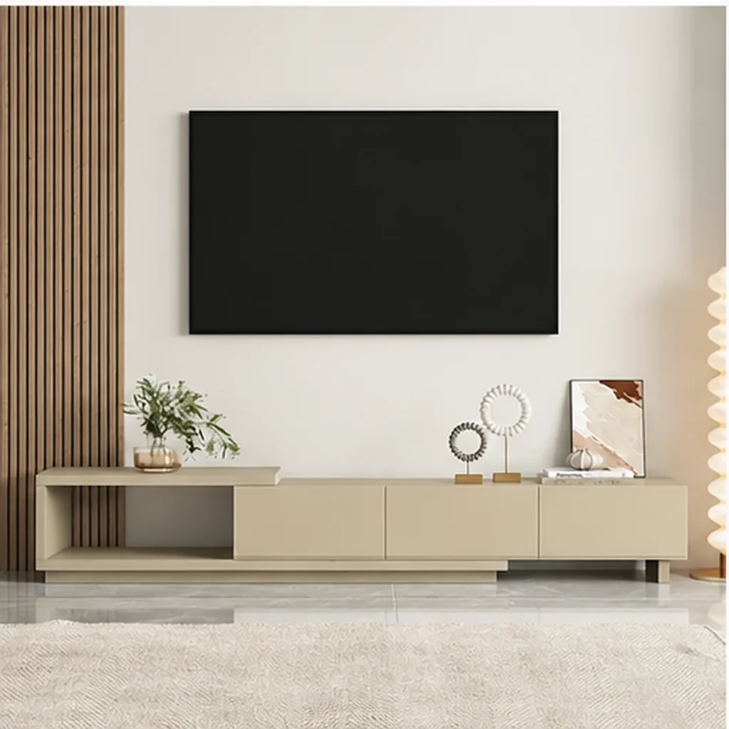 Gina TV Stand Unit With 3 Drawers - Beige AI