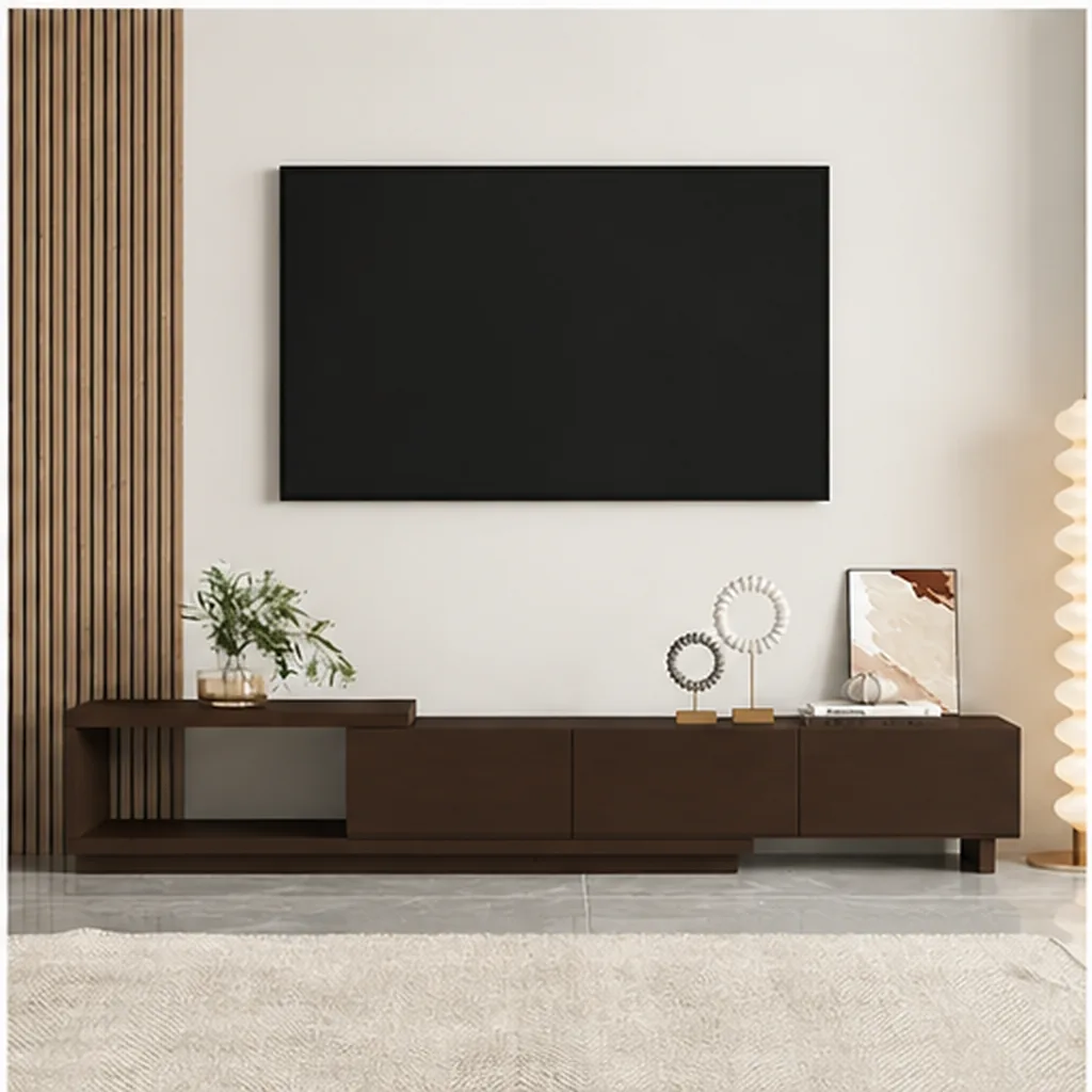 Gina TV Stand Unit With 3 Drawers - Dark Brown AI