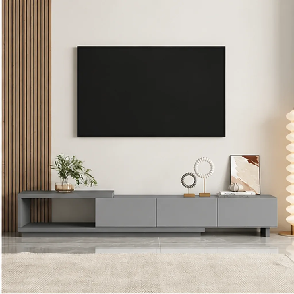 Gina TV Stand Unit With 3 Drawers - Grey AI