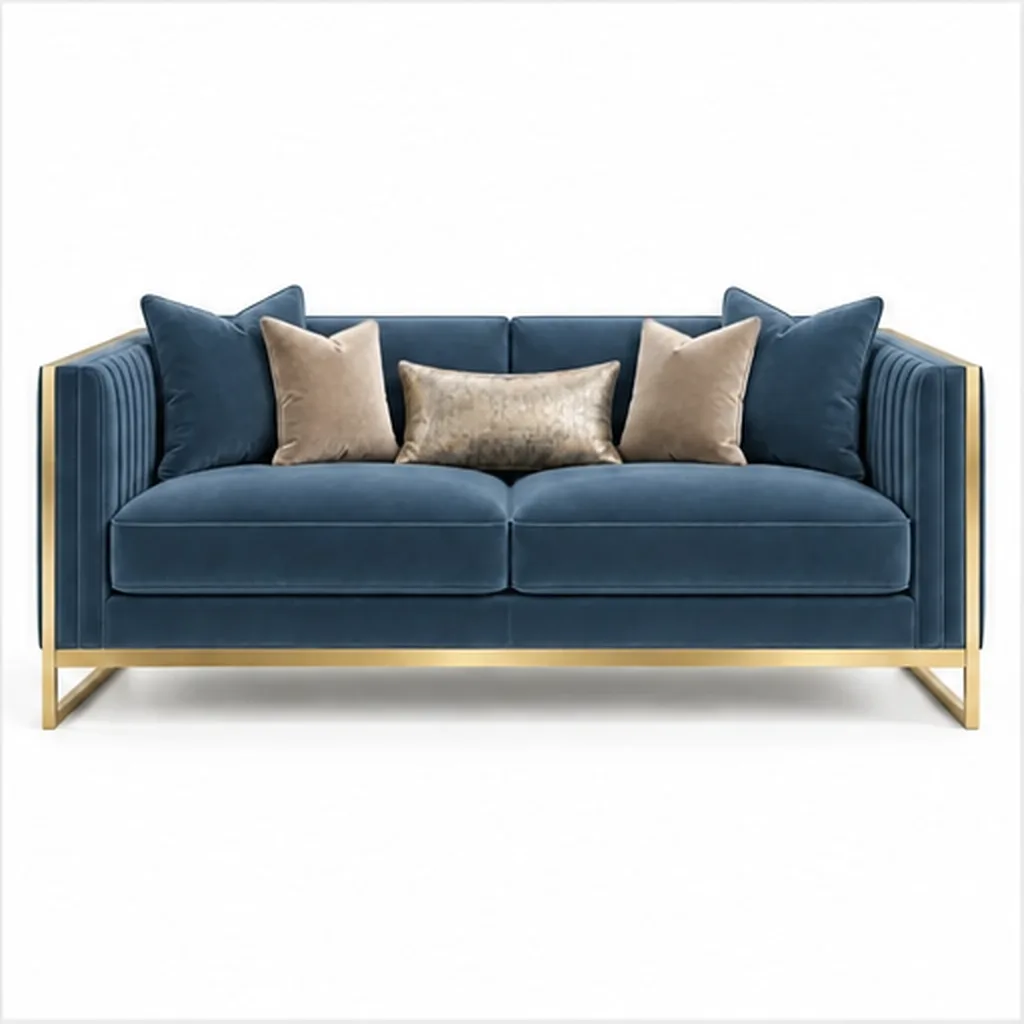 Luxe Noir 2 Seater Sofa - Blue AI