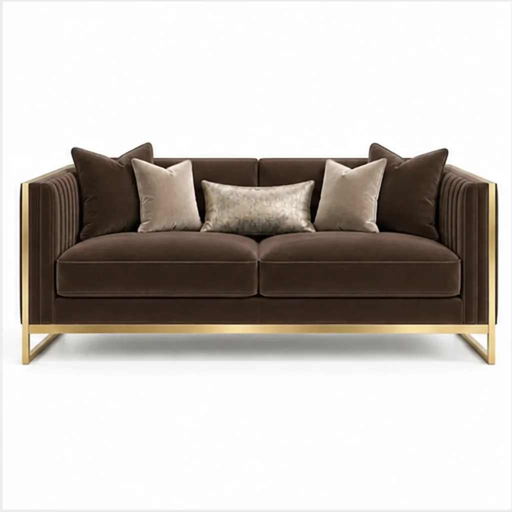 Luxe Noir 2 Seater Sofa - Dark Brown AI