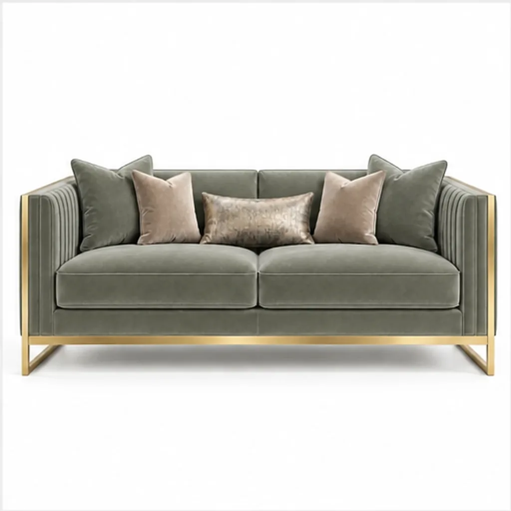 Luxe Noir 2 Seater Sofa - Sage Green AI