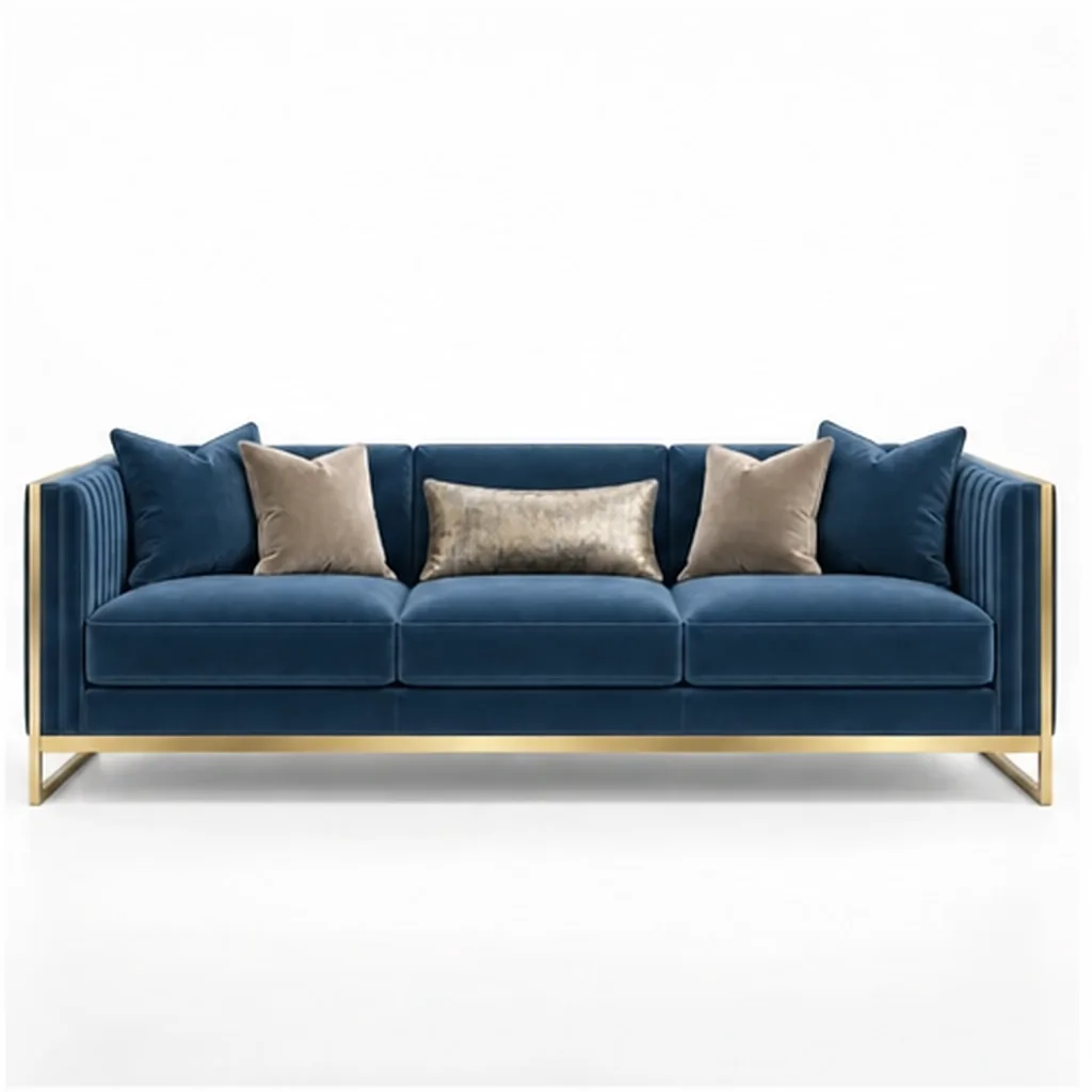 Luxe Noir 3 Seater Sofa - Blue AI