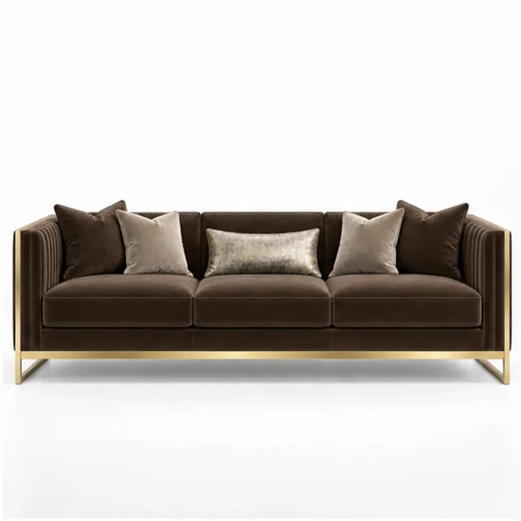 Luxe Noir 3 Seater Sofa - Dark Brown AI