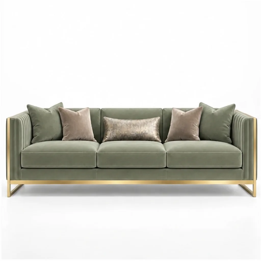 Luxe Noir 3 Seater Sofa - Sage Green AI