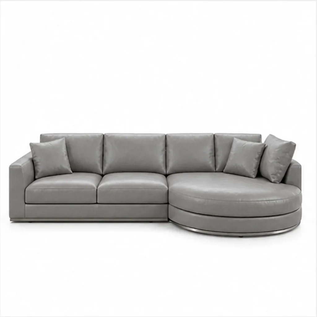 Milano Curved Chaise Sectional Sofa - Grey AI