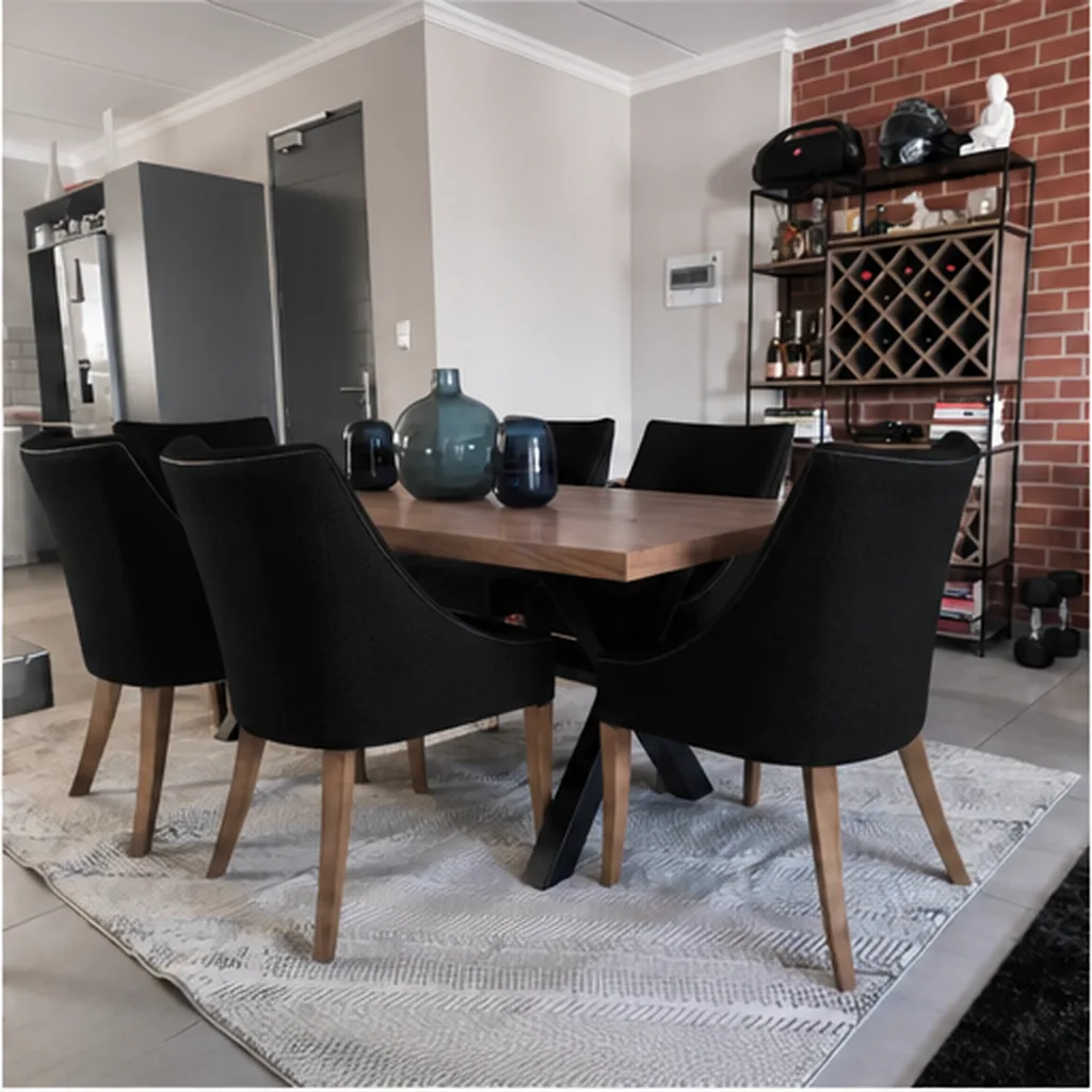 Nasir 6 Seater Dining Room Set - Black AI