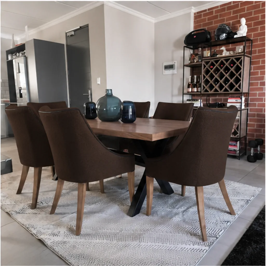 Nasir 6 Seater Dining Room Set - Dark Brown AI