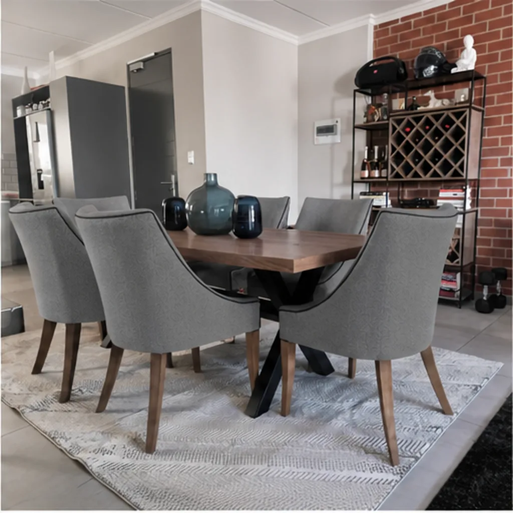 Nasir 6 Seater Dining Room Set - Grey AI