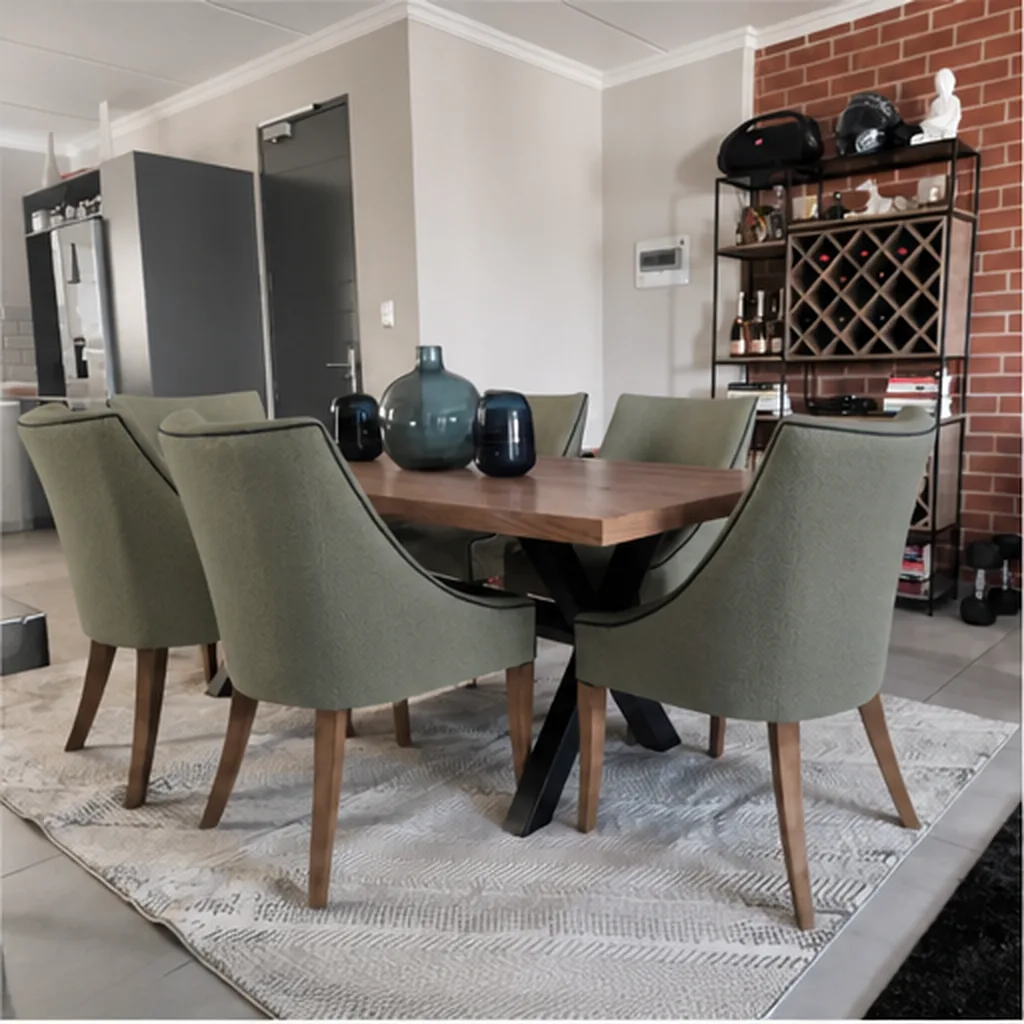 Nasir 6 Seater Dining Room Set - Sage Green AI
