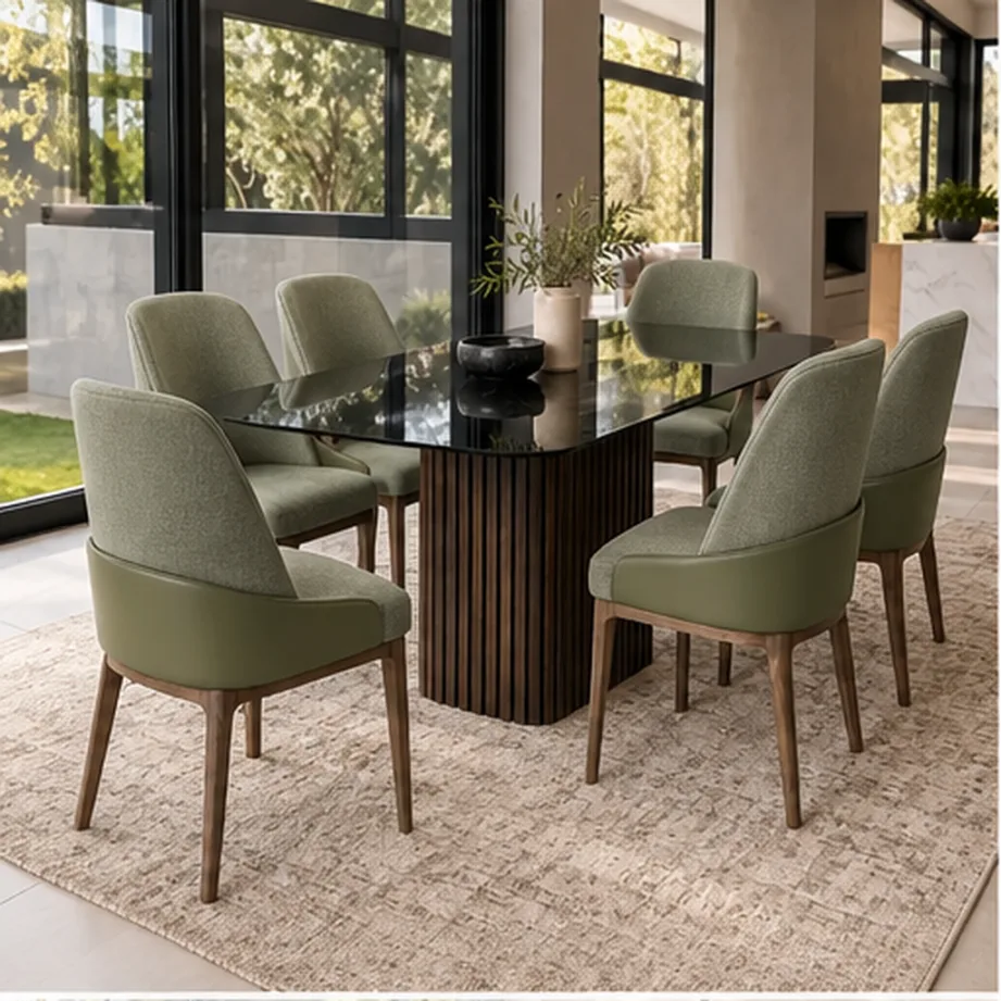 Nokwazi 6 Seater Dining Set - Sage Green AI