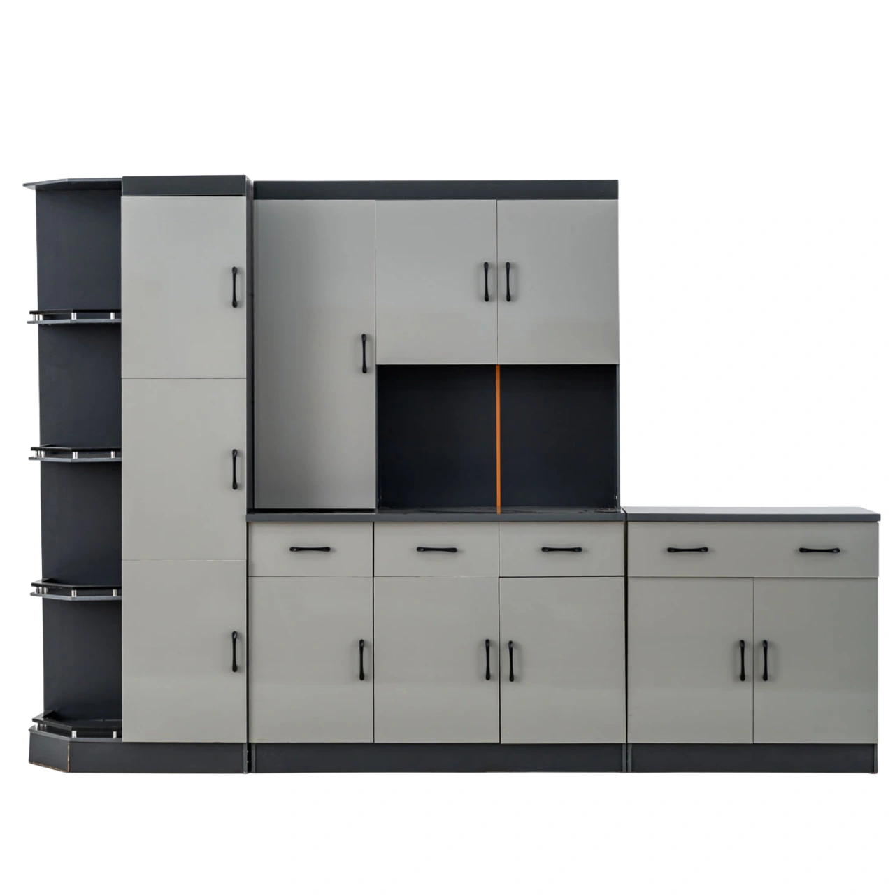 3 Piece Kitchen Set Dark Grey and Cement