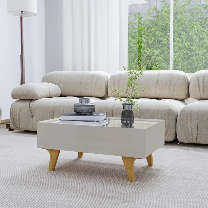 Centro Sena Off-White Wood Coffee Table with Drawer