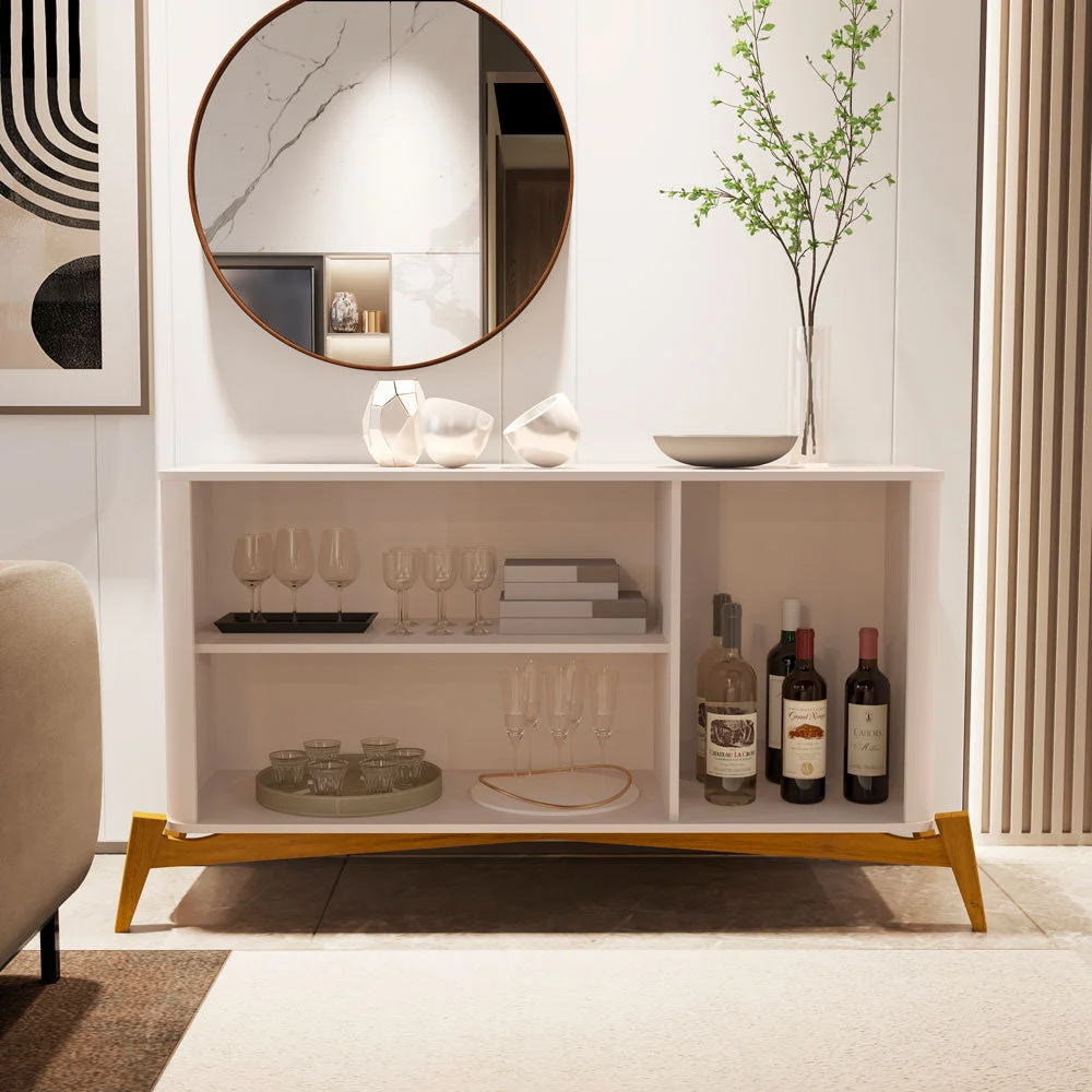 Buriti Buffet with 3 Doors and Solid Wood Legs