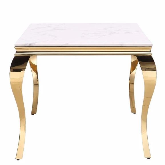 Falecia White And Gold Dining Table