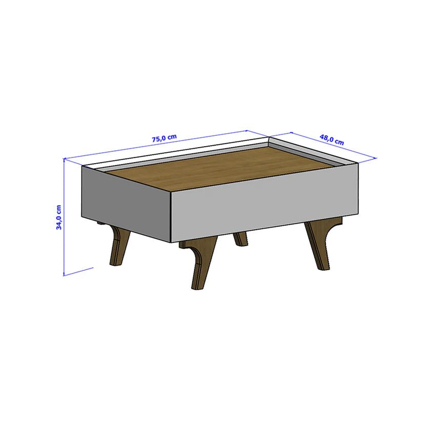 Centro Sena Off-White Wood Coffee Table with Drawer