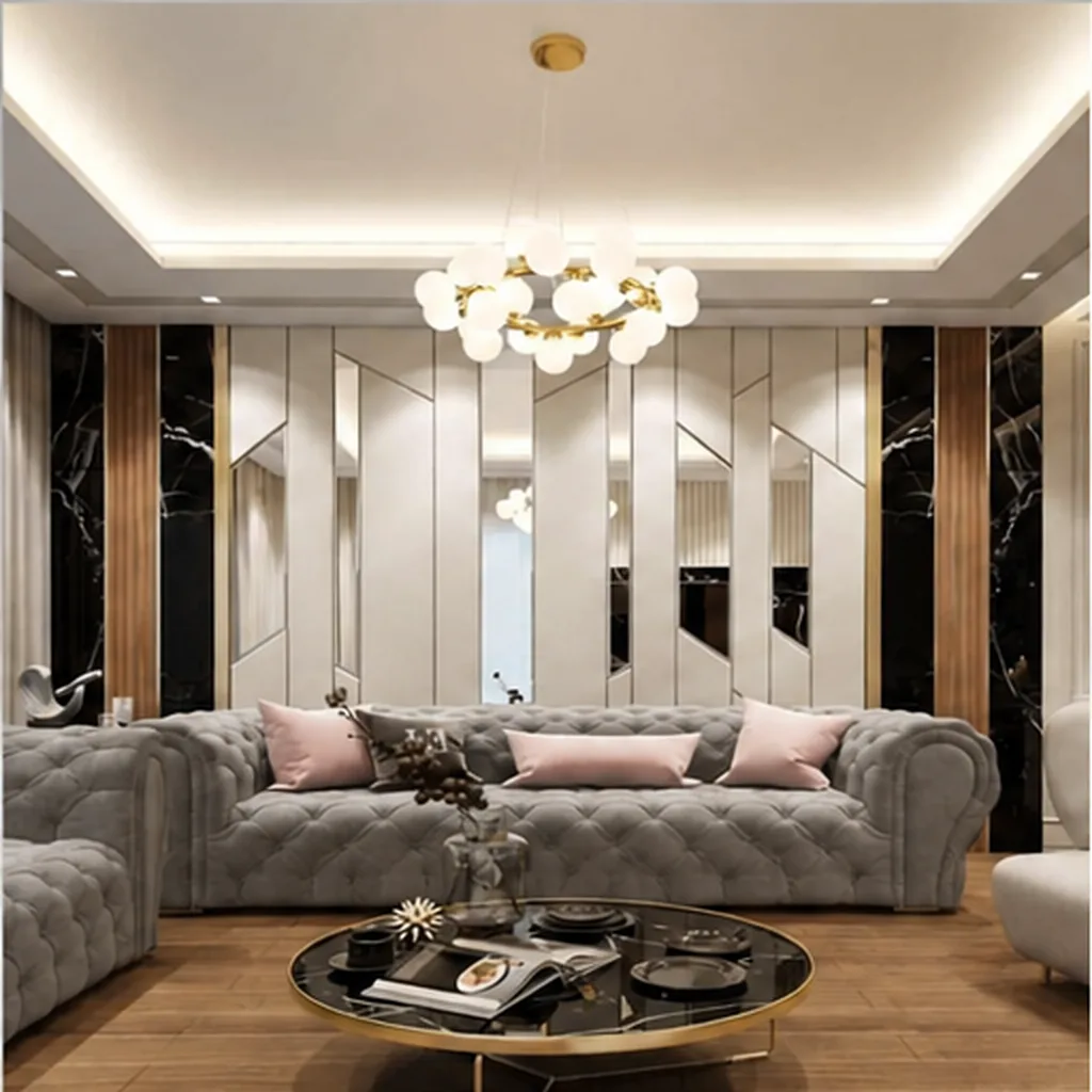 SAVERIO MODERN PANEL SOFA - Grey AI
