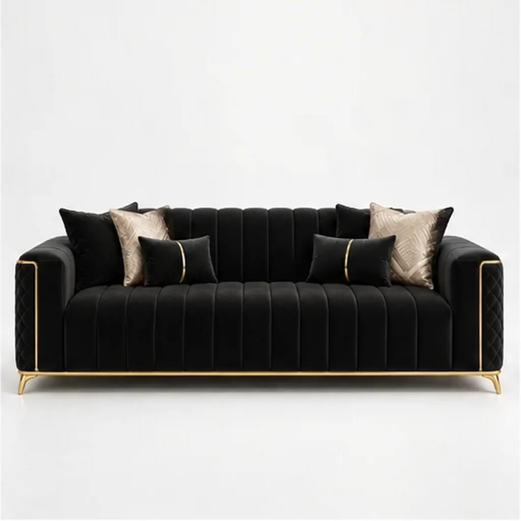 Seraphina Luxe 3 Seater Sofa - Black AI