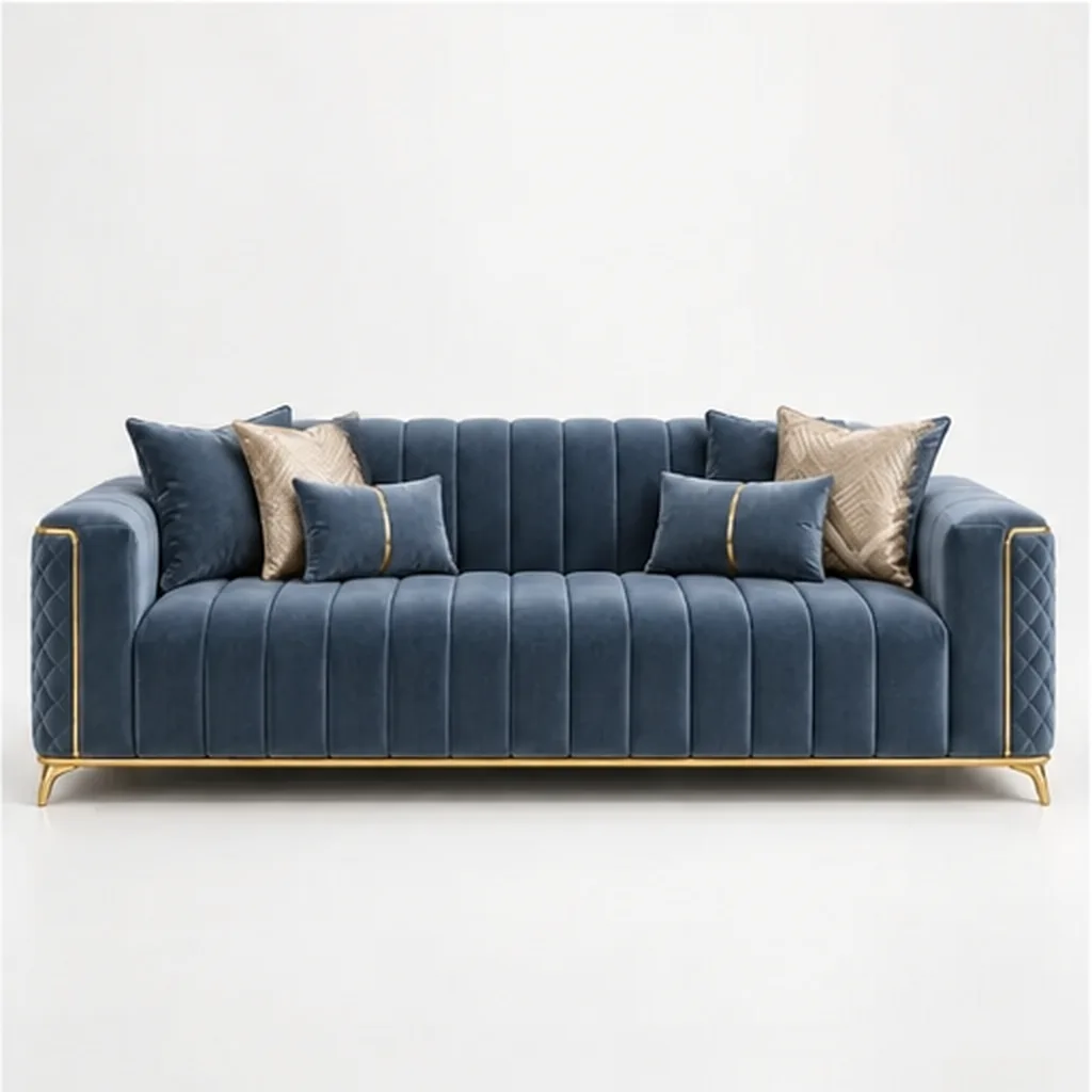 Seraphina Luxe 3 Seater Sofa - Blue AI