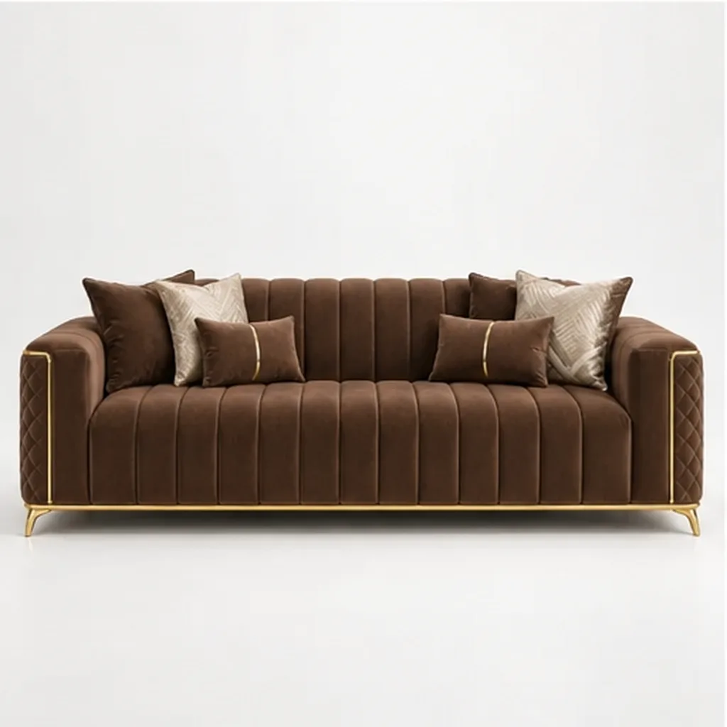 Seraphina Luxe 3 Seater Sofa - Dark Brown AI