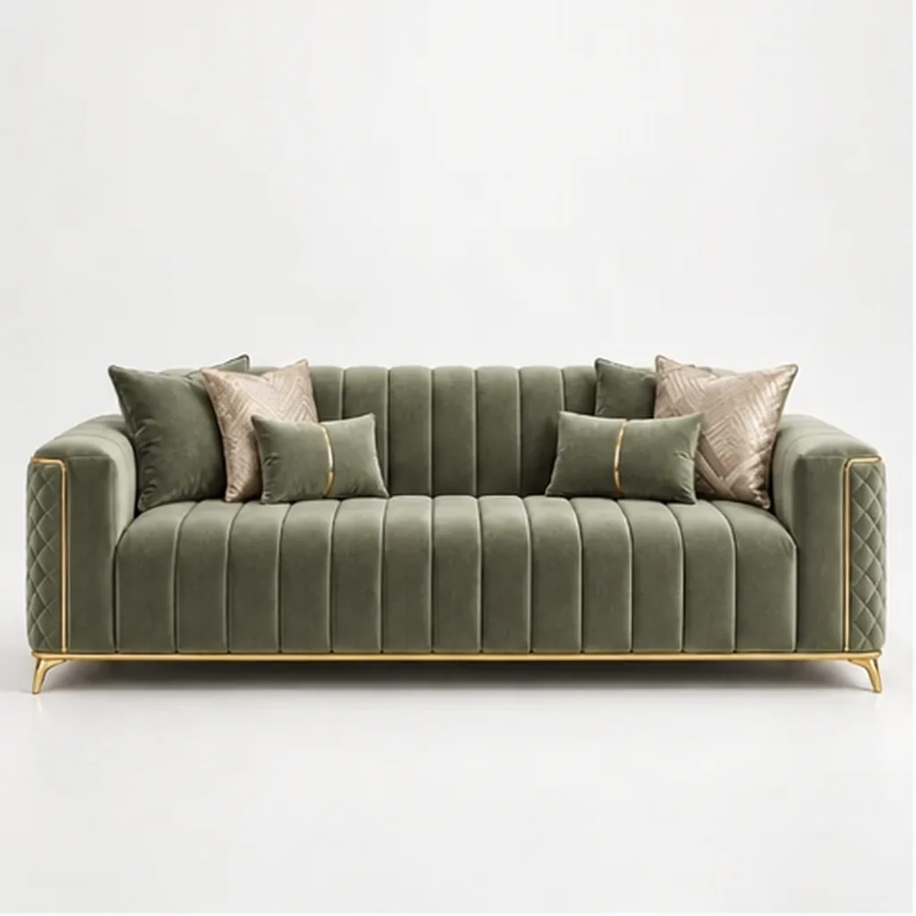 Seraphina Luxe 3 Seater Sofa - Sage Green AI