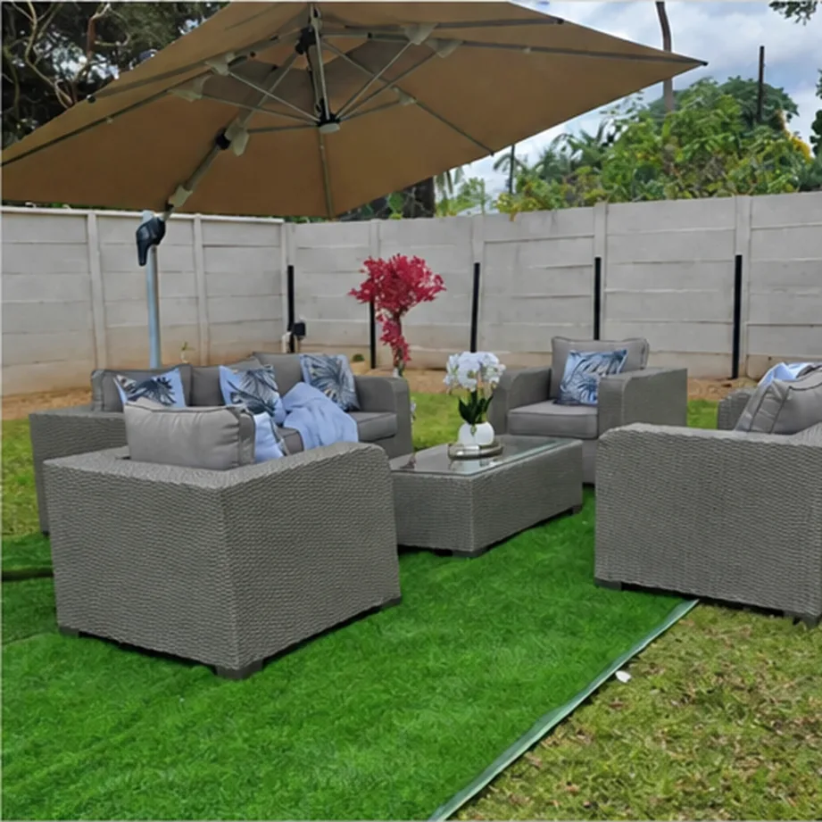 Serenity Woven Outdoor Lounge Set – 5-Piece Patio Collection - Grey AI