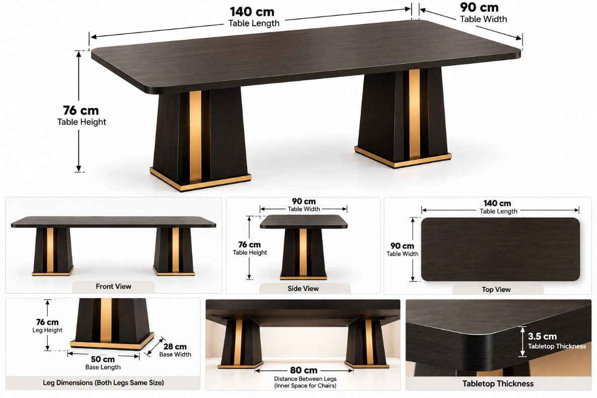 Joanne Premium 4-Seater Dining Set - Image 2