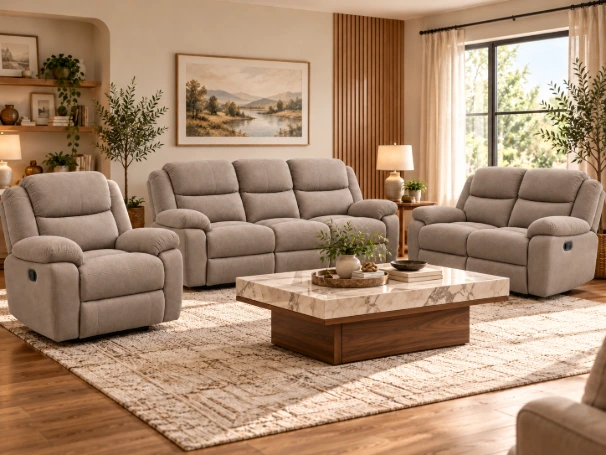 Milano Premium 3+2+1 Microfiber Recliner Lounge Suite