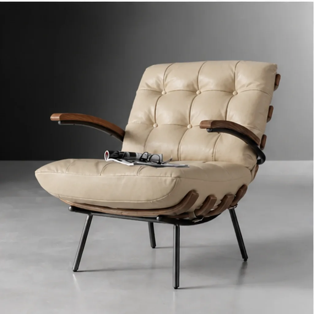 Fidel Leather Armchair – Tan - Beige AI